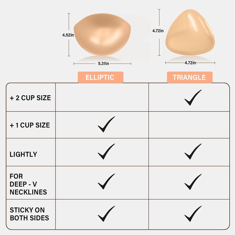 Tripsky Double-Sided Sticky Bra Inserts - Invisible Lift Adhesive Bra Pads - Deimi Push Up Pads - Reusable & Washable Breast Pads - Image 5